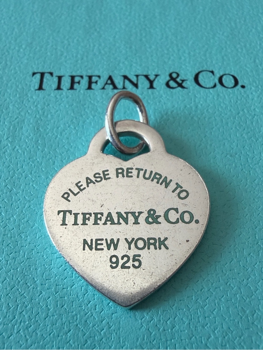 Tiffany & Co. large heart Return To Tiffany pendant w blue enamel